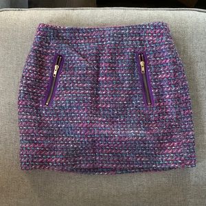 Purple tweed j crew mini skirt size 2